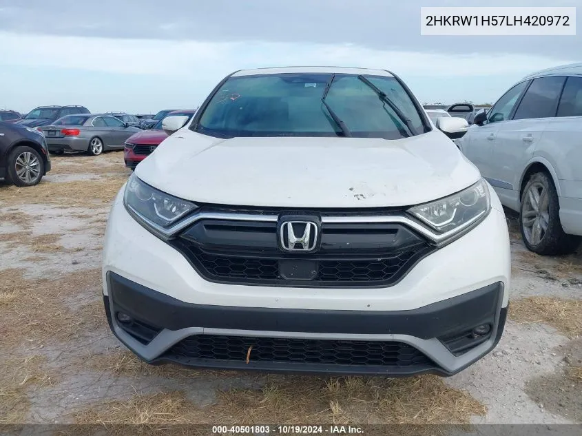 2020 Honda Cr-V Ex VIN: 2HKRW1H57LH420972 Lot: 40501803