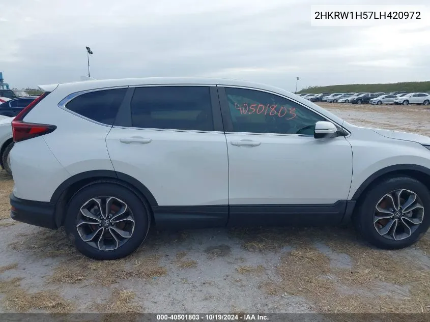 2020 Honda Cr-V Ex VIN: 2HKRW1H57LH420972 Lot: 40501803