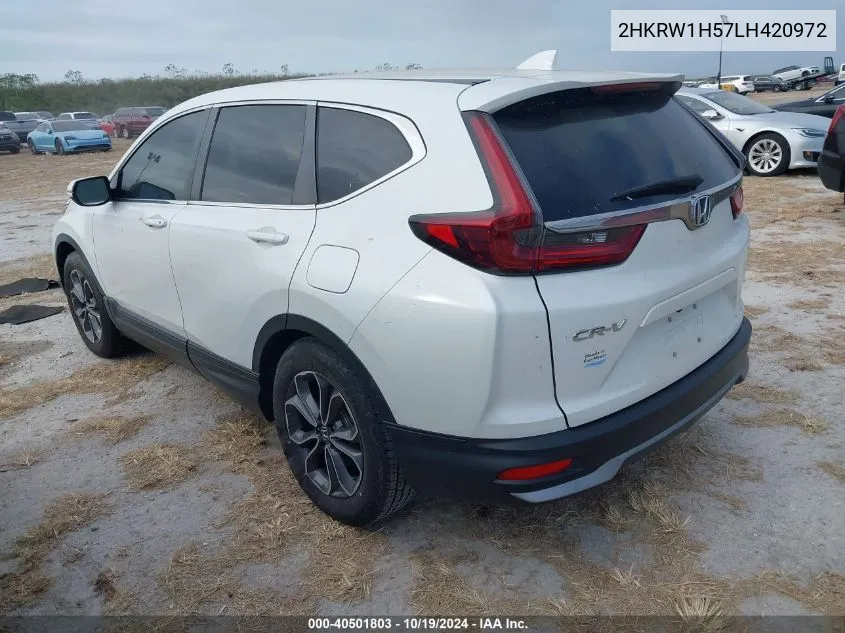 2020 Honda Cr-V Ex VIN: 2HKRW1H57LH420972 Lot: 40501803