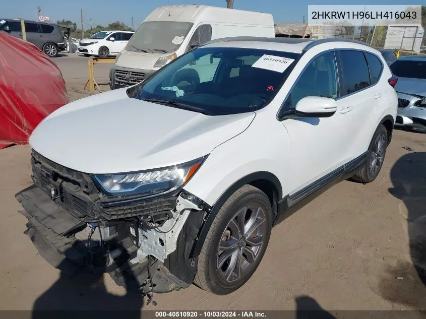 2020 Honda Cr-V 2Wd Touring VIN: 2HKRW1H96LH416043 Lot: 40510920