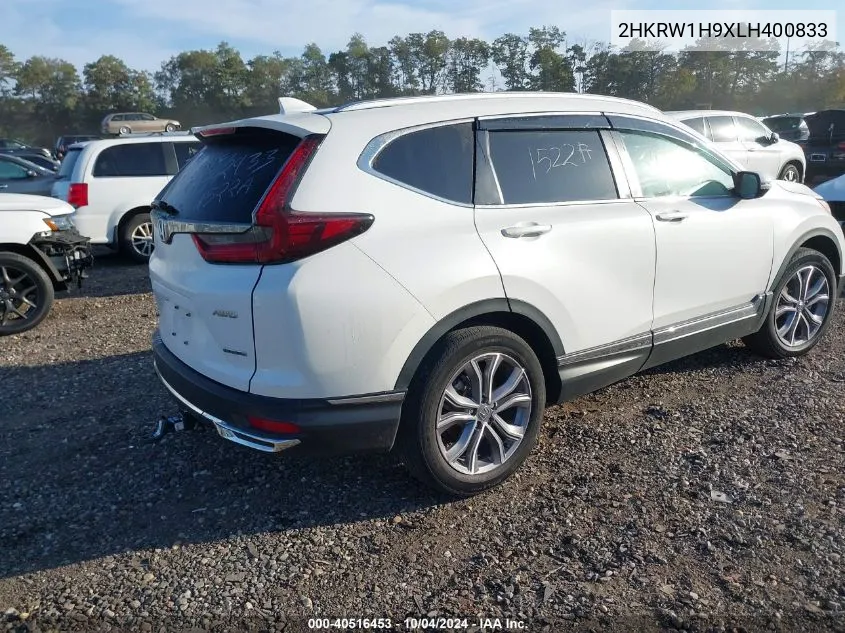 2020 Honda Cr-V 2Wd Touring VIN: 2HKRW1H9XLH400833 Lot: 40516453