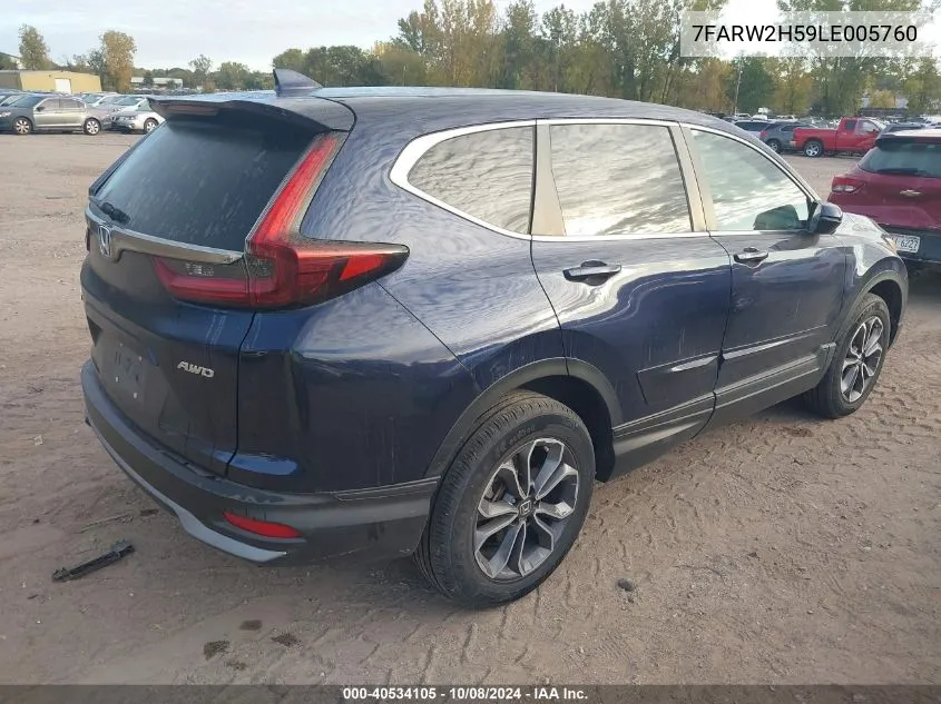 2020 Honda Cr-V Awd Ex VIN: 7FARW2H59LE005760 Lot: 40534105