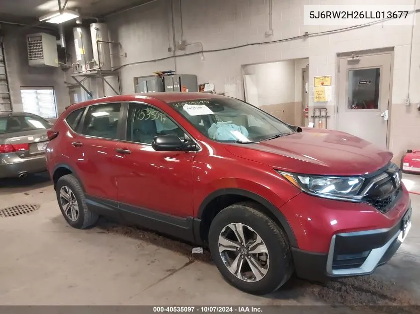 2020 Honda Cr-V Lx VIN: 5J6RW2H26LL013677 Lot: 40535097