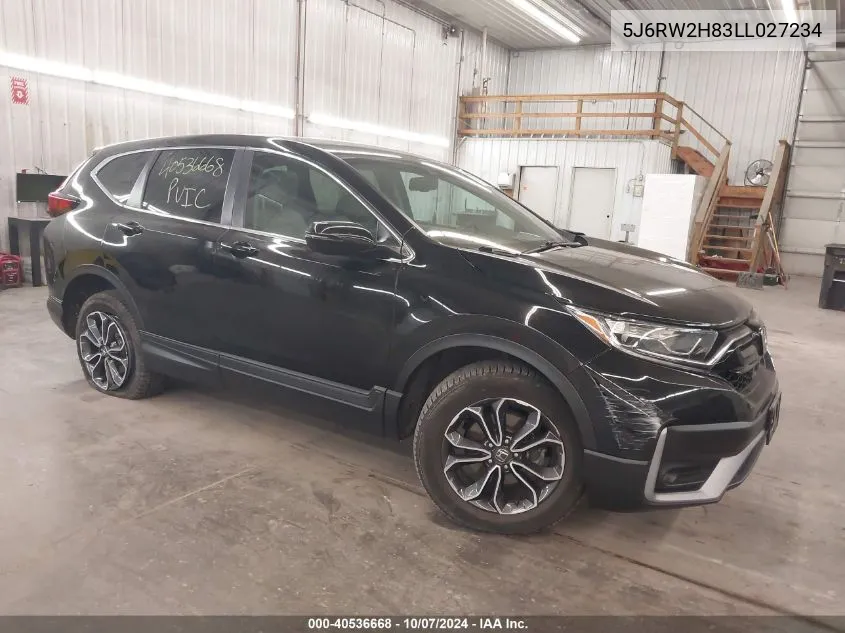 2020 Honda Cr-V Awd Ex-L VIN: 5J6RW2H83LL027234 Lot: 40536668