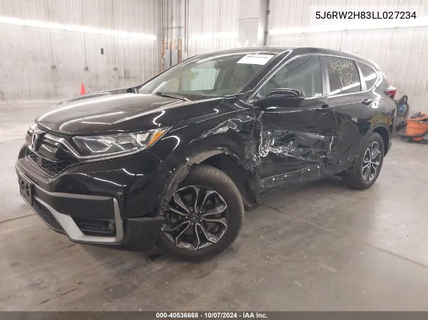 2020 Honda Cr-V Awd Ex-L VIN: 5J6RW2H83LL027234 Lot: 40536668