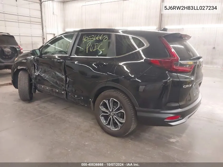 2020 Honda Cr-V Awd Ex-L VIN: 5J6RW2H83LL027234 Lot: 40536668