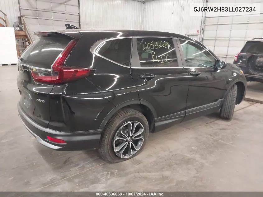 2020 Honda Cr-V Awd Ex-L VIN: 5J6RW2H83LL027234 Lot: 40536668