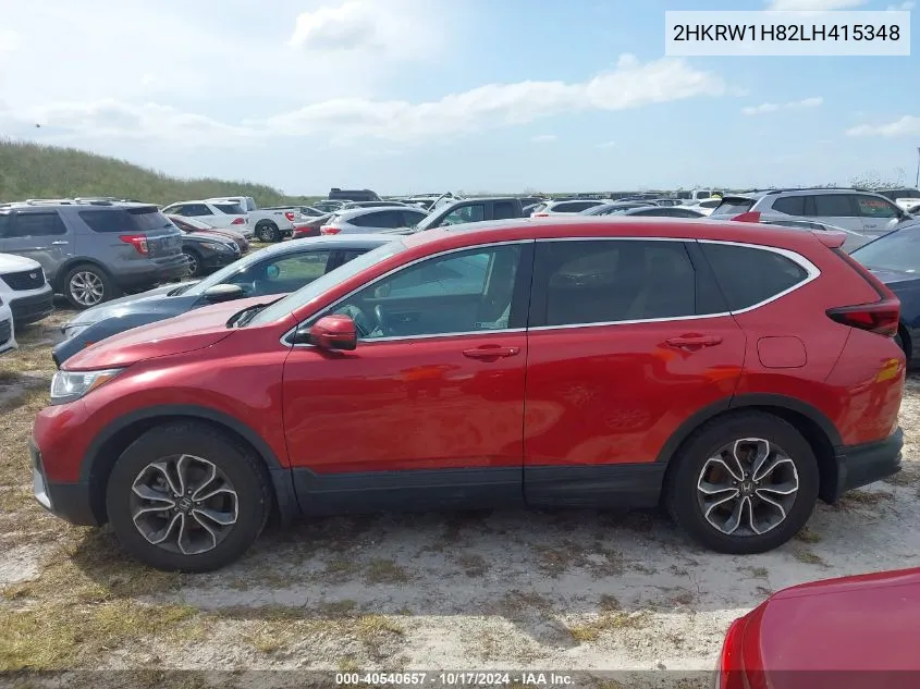 2020 Honda Cr-V 2Wd Ex-L VIN: 2HKRW1H82LH415348 Lot: 40540657