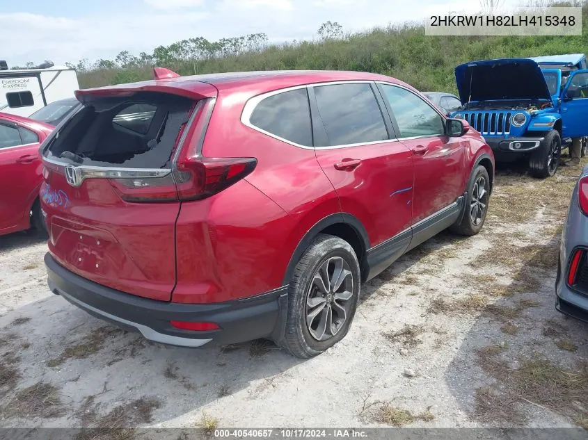 2020 Honda Cr-V 2Wd Ex-L VIN: 2HKRW1H82LH415348 Lot: 40540657