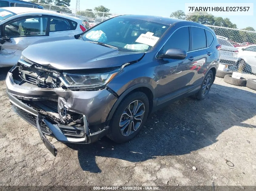 2020 Honda Cr-V 2Wd Ex-L VIN: 7FARW1H86LE027557 Lot: 40544307