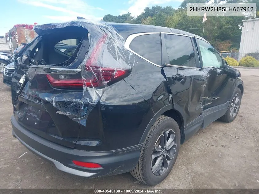 2020 Honda Cr-V Awd Ex-L VIN: 2HKRW2H85LH667942 Lot: 40545130