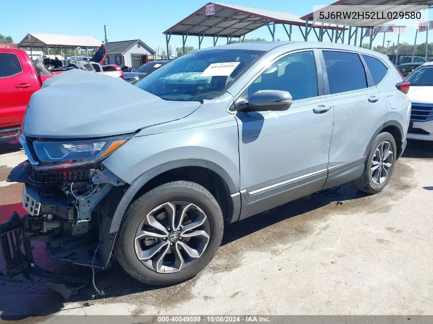 2020 Honda Cr-V Awd Ex VIN: 5J6RW2H52LL029580 Lot: 40549559