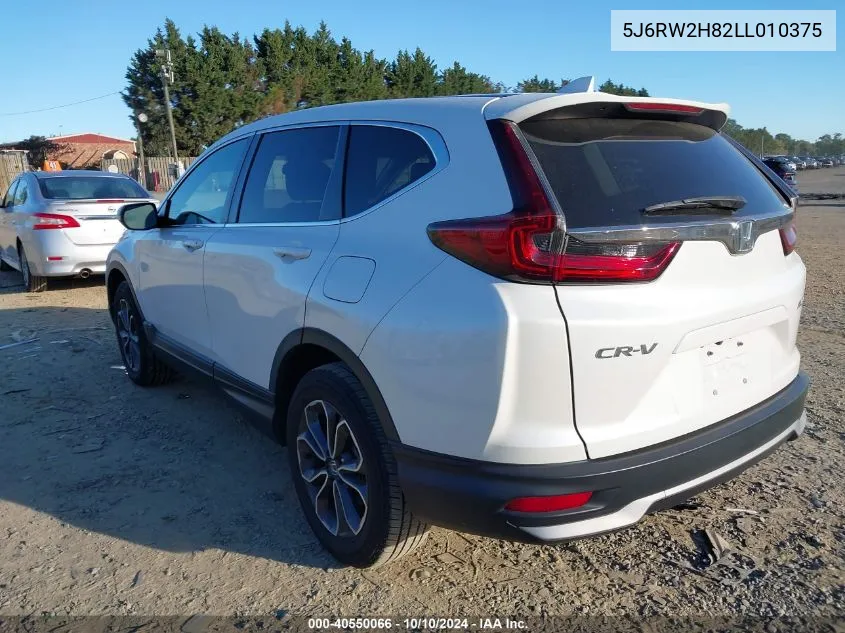 2020 Honda Cr-V Awd Ex-L VIN: 5J6RW2H82LL010375 Lot: 40550066