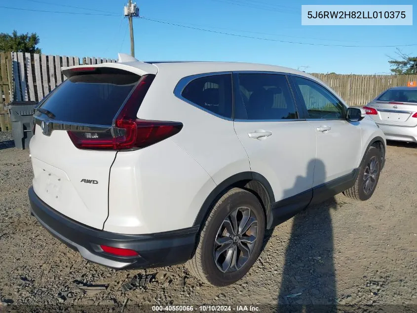 2020 Honda Cr-V Awd Ex-L VIN: 5J6RW2H82LL010375 Lot: 40550066