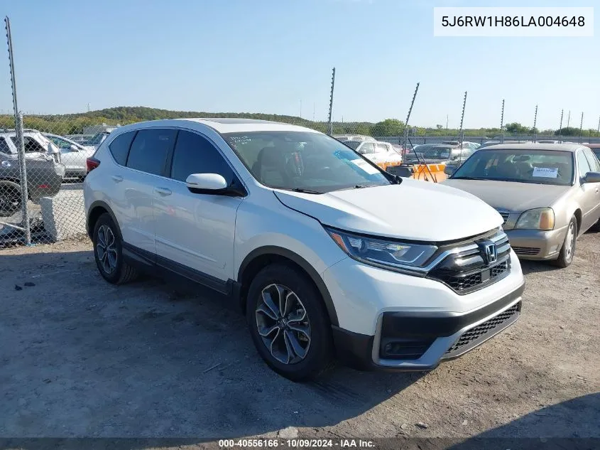 2020 Honda Cr-V 2Wd Ex-L VIN: 5J6RW1H86LA004648 Lot: 40556166