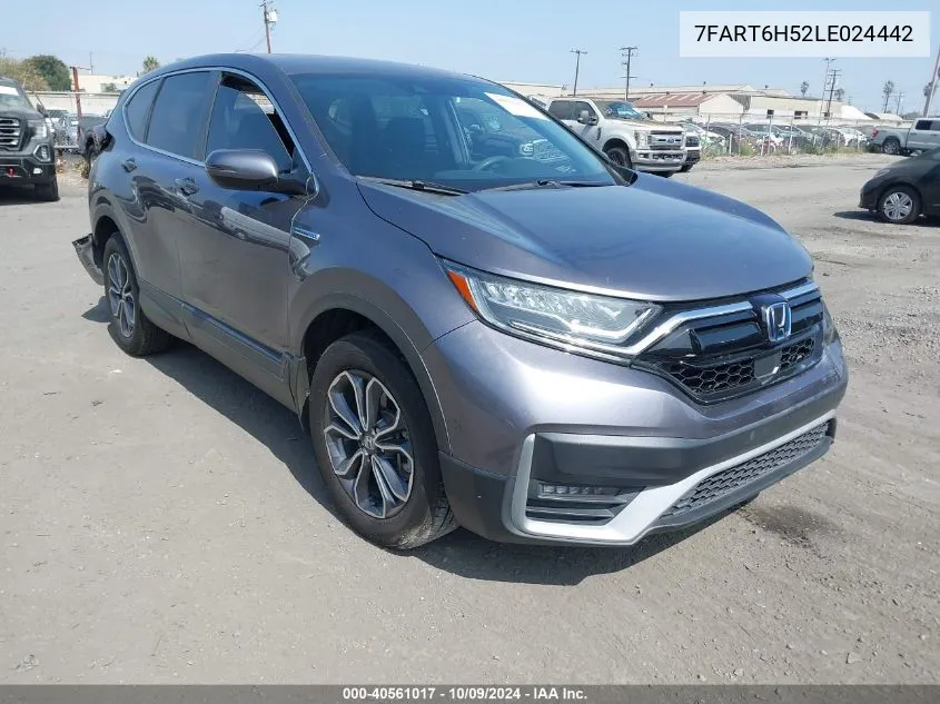 2020 Honda Cr-V Hybrid Ex VIN: 7FART6H52LE024442 Lot: 40561017