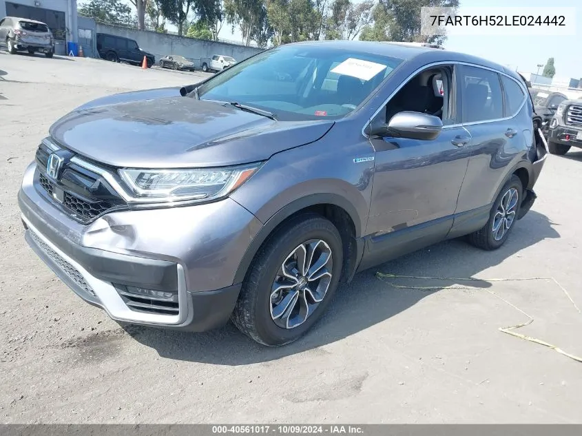 2020 Honda Cr-V Hybrid Ex VIN: 7FART6H52LE024442 Lot: 40561017