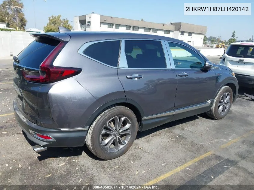 2020 Honda Cr-V 2Wd Ex-L VIN: 2HKRW1H87LH420142 Lot: 40582671