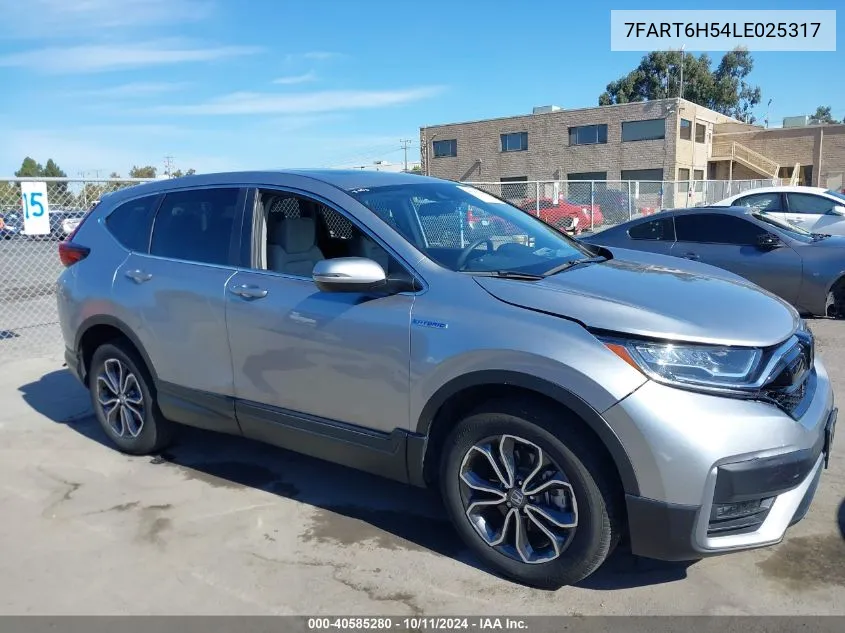 2020 Honda Cr-V Hybrid Ex VIN: 7FART6H54LE025317 Lot: 40585280