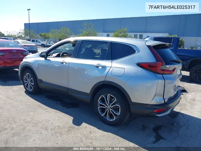 2020 Honda Cr-V Hybrid Ex VIN: 7FART6H54LE025317 Lot: 40585280