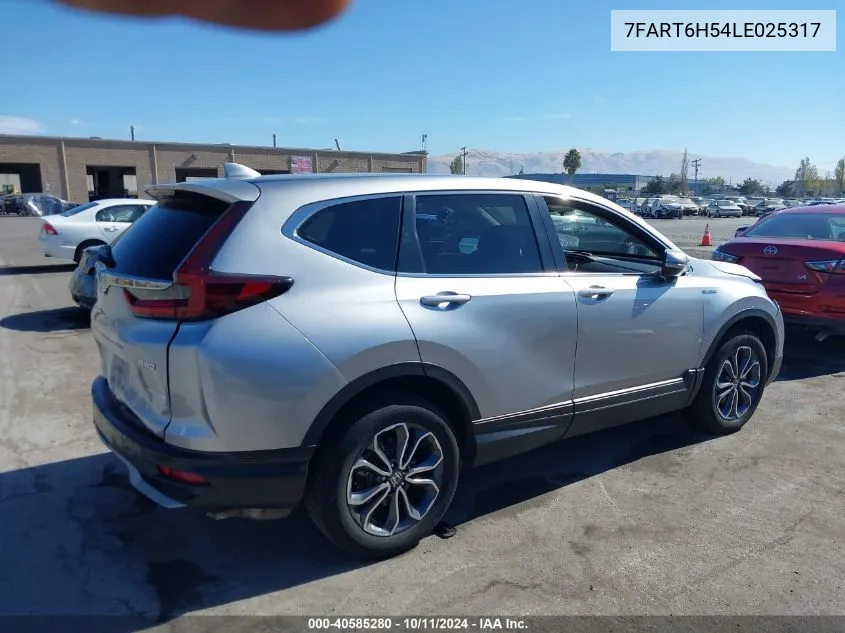 2020 Honda Cr-V Hybrid Ex VIN: 7FART6H54LE025317 Lot: 40585280