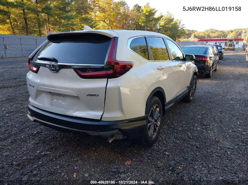 2020 Honda Cr-V Exl VIN: 5J6RW2H86LL019158 Lot: 40628195