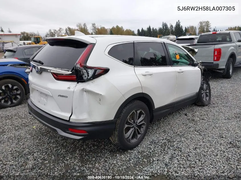 2020 Honda Cr-V Awd Ex VIN: 5J6RW2H58LA007305 Lot: 40630193