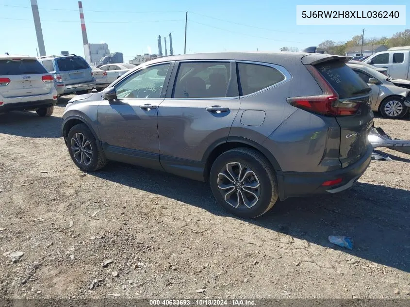 2020 Honda Cr-V Awd Ex-L VIN: 5J6RW2H8XLL036240 Lot: 40633693