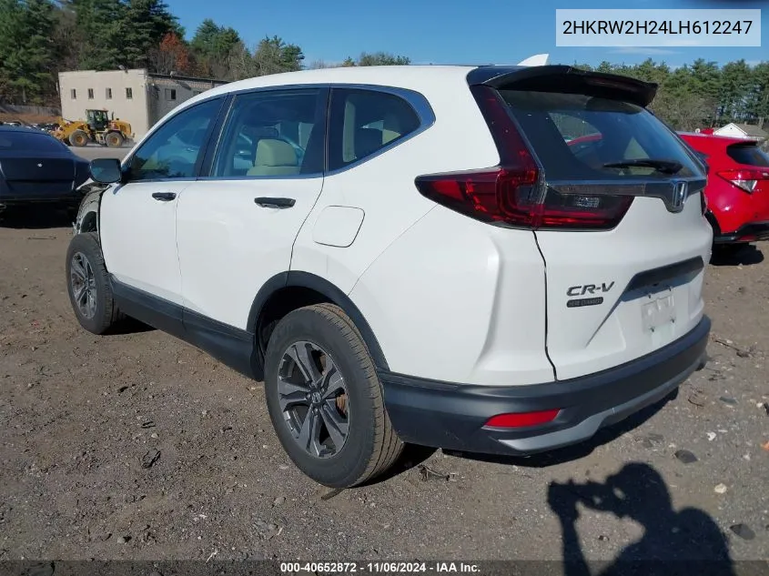 2020 Honda Cr-V Awd Lx VIN: 2HKRW2H24LH612247 Lot: 40652872