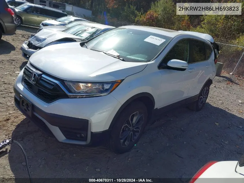 2020 Honda Cr-V Awd Ex-L VIN: 2HKRW2H86LH693823 Lot: 40670311