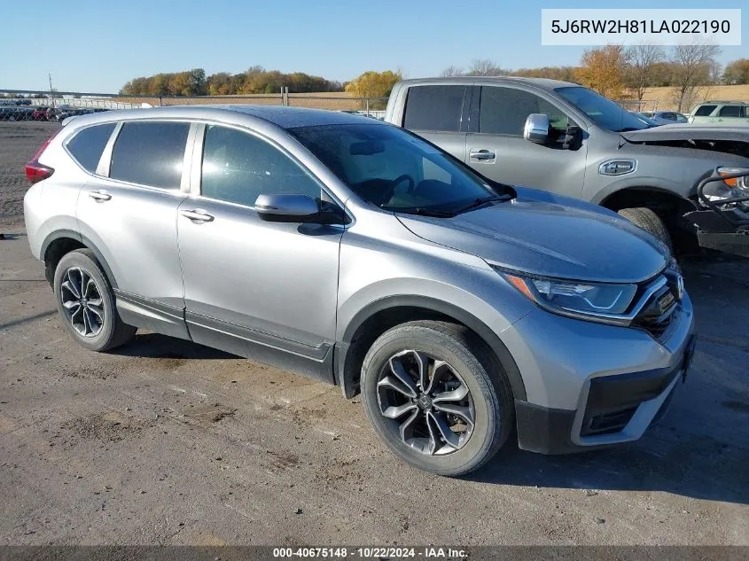 2020 Honda Cr-V Awd Ex-L VIN: 5J6RW2H81LA022190 Lot: 40675148