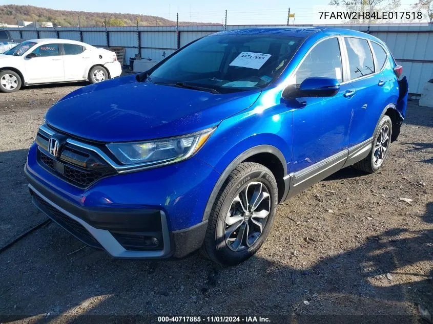 2020 Honda Cr-V Awd Ex-L VIN: 7FARW2H84LE017518 Lot: 40717885