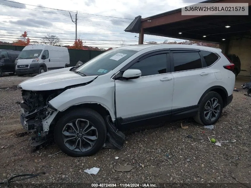 2020 Honda Cr-V Awd Ex VIN: 5J6RW2H58LA021575 Lot: 40724594