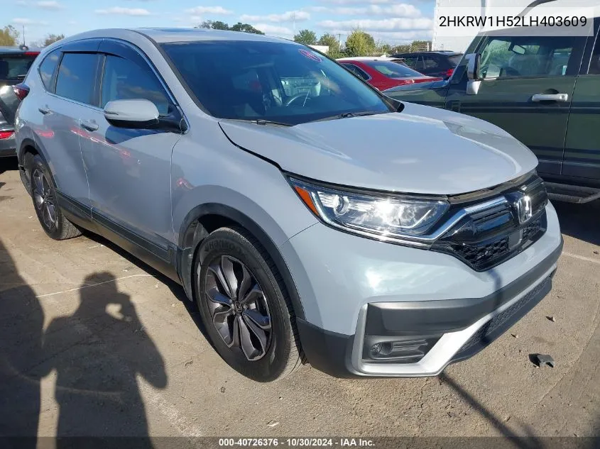 2020 Honda Cr-V 2Wd Ex VIN: 2HKRW1H52LH403609 Lot: 40726376