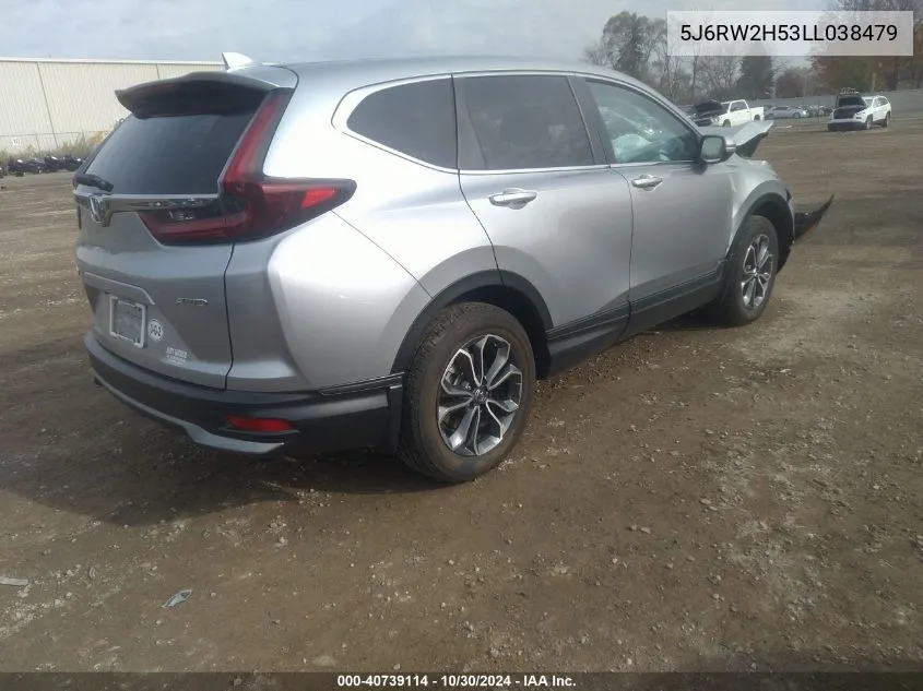 2020 Honda Cr-V Awd Ex VIN: 5J6RW2H53LL038479 Lot: 40739114