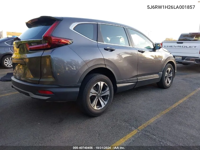 2020 Honda Cr-V 2Wd Lx VIN: 5J6RW1H26LA001857 Lot: 40740456