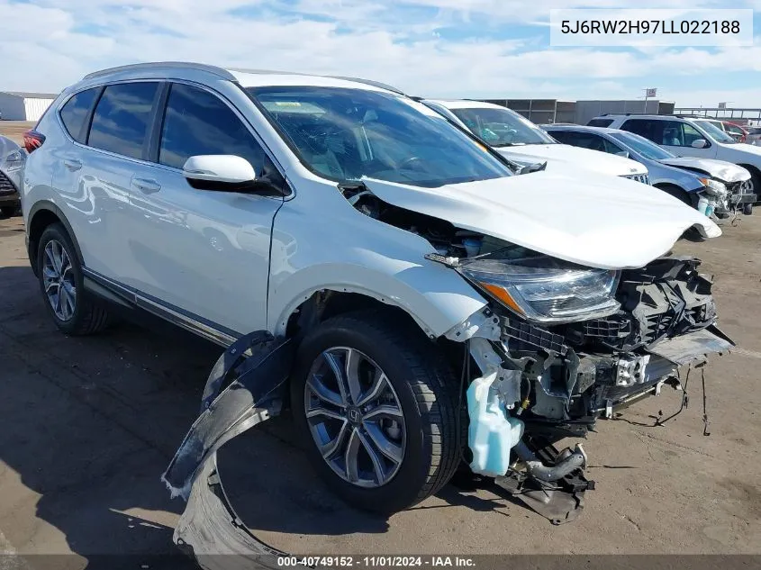 2020 Honda Cr-V Awd Touring VIN: 5J6RW2H97LL022188 Lot: 40749152