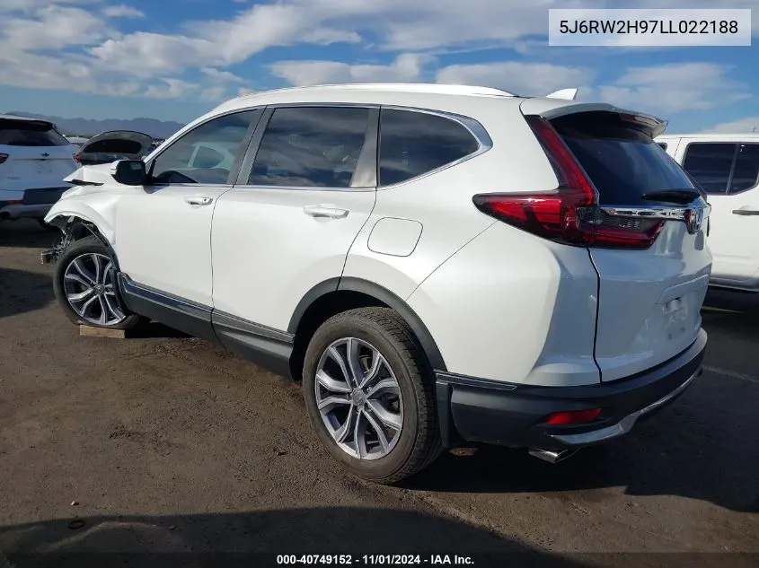 2020 Honda Cr-V Awd Touring VIN: 5J6RW2H97LL022188 Lot: 40749152