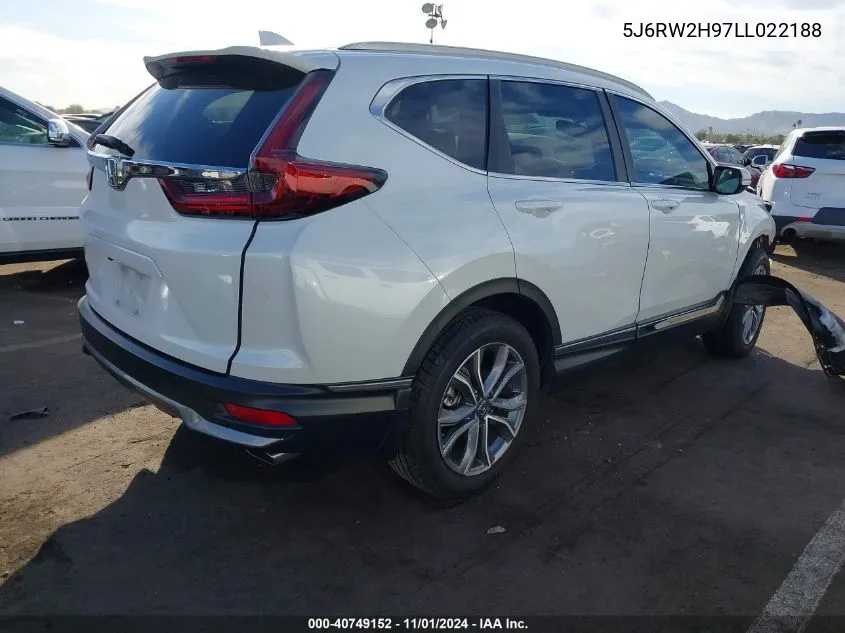 2020 Honda Cr-V Awd Touring VIN: 5J6RW2H97LL022188 Lot: 40749152