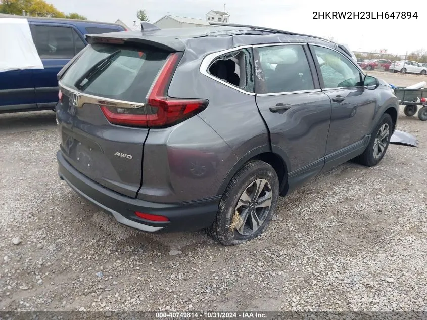 2020 Honda Cr-V Awd Lx VIN: 2HKRW2H23LH647894 Lot: 40749814