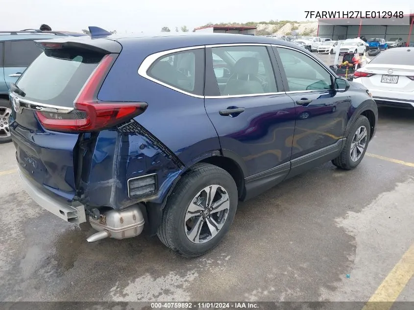 2020 Honda Cr-V 2Wd Lx VIN: 7FARW1H27LE012948 Lot: 40759892