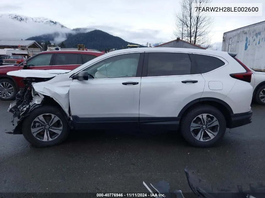 2020 Honda Cr-V Awd Lx VIN: 7FARW2H28LE002600 Lot: 40776946