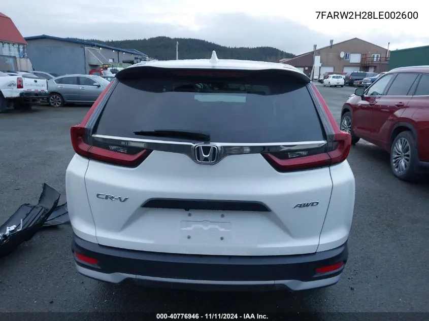 2020 Honda Cr-V Awd Lx VIN: 7FARW2H28LE002600 Lot: 40776946