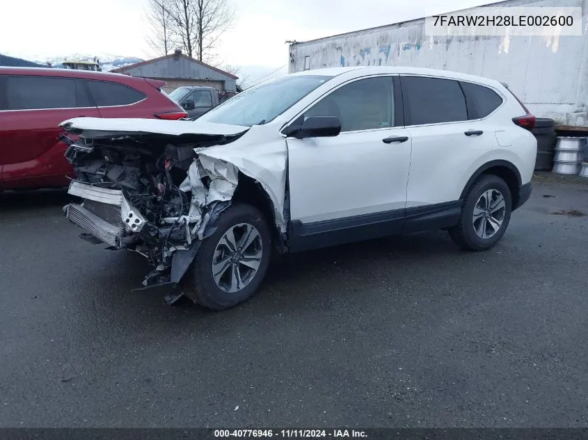 2020 Honda Cr-V Awd Lx VIN: 7FARW2H28LE002600 Lot: 40776946