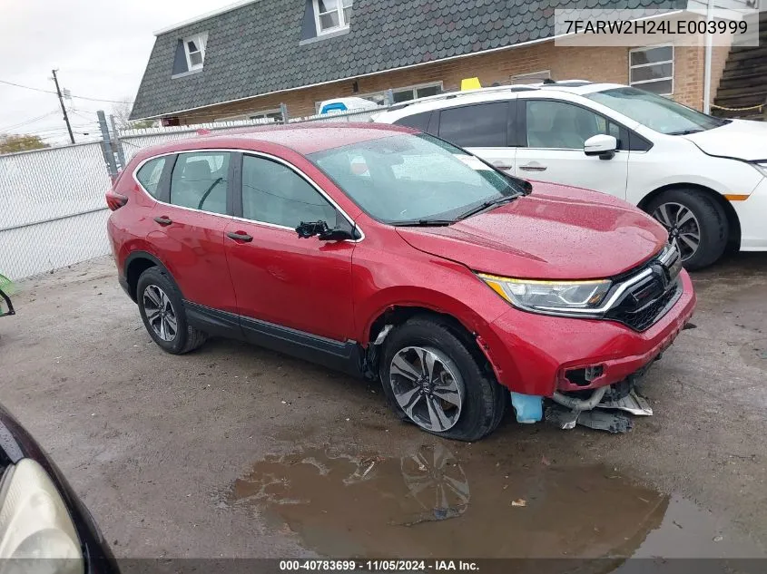 2020 Honda Cr-V Awd Lx VIN: 7FARW2H24LE003999 Lot: 40783699