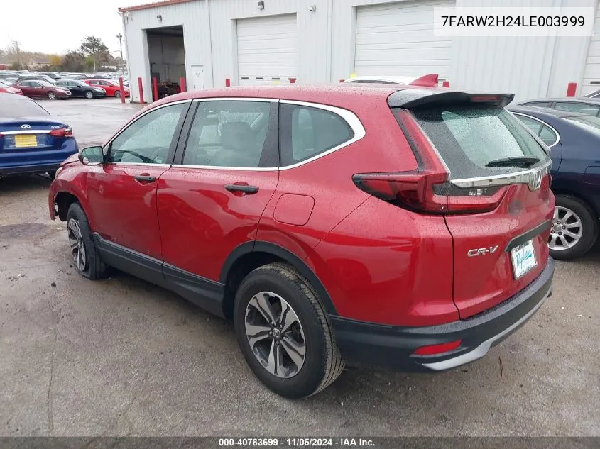 2020 Honda Cr-V Awd Lx VIN: 7FARW2H24LE003999 Lot: 40783699