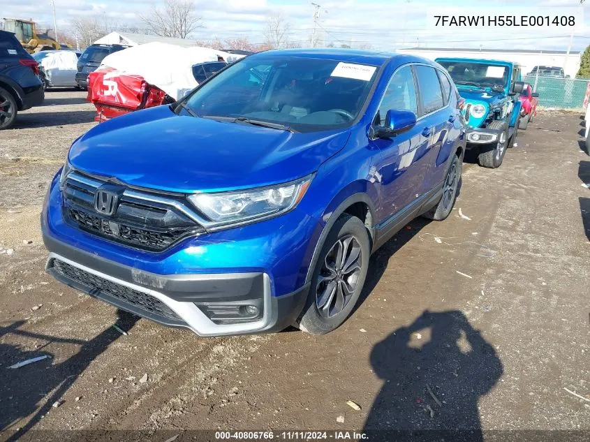 2020 Honda Cr-V 2Wd Ex VIN: 7FARW1H55LE001408 Lot: 40806766