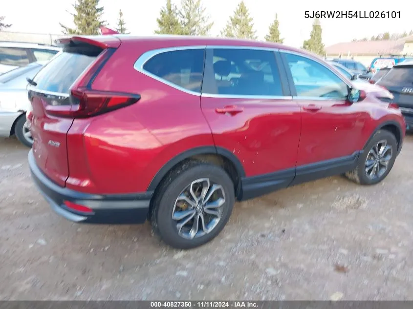 2020 Honda Cr-V Awd Ex VIN: 5J6RW2H54LL026101 Lot: 40827350