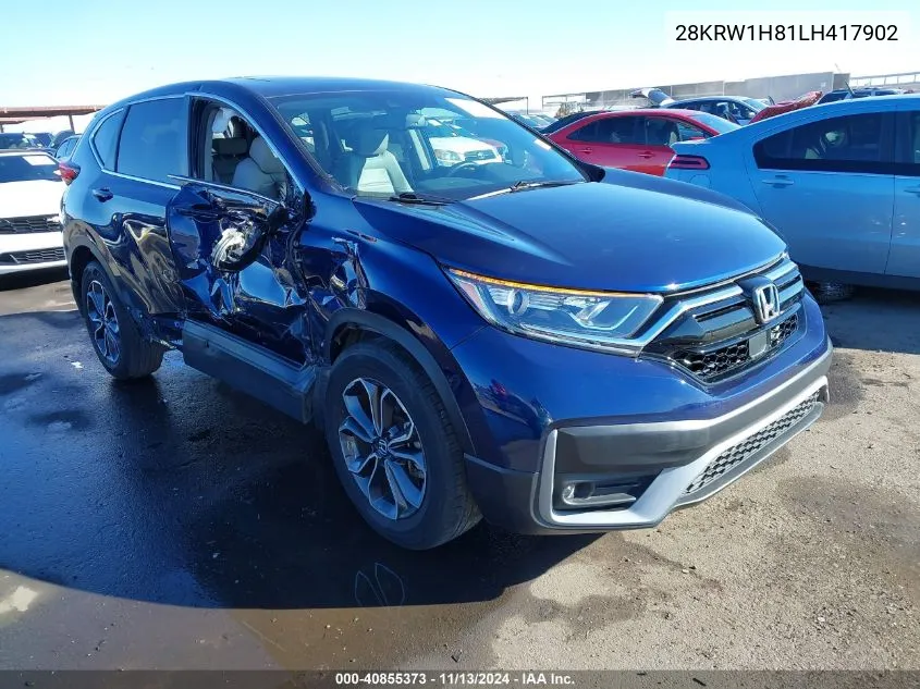 2020 Honda Crv VIN: 28KRW1H81LH417902 Lot: 40855373