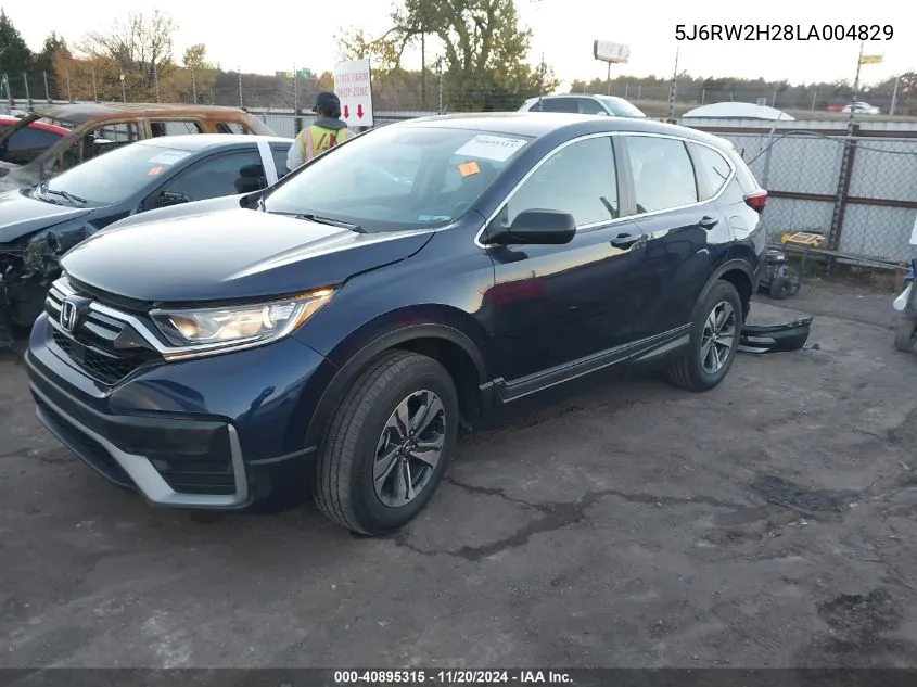 2020 Honda Cr-V Awd Lx VIN: 5J6RW2H28LA004829 Lot: 40895315